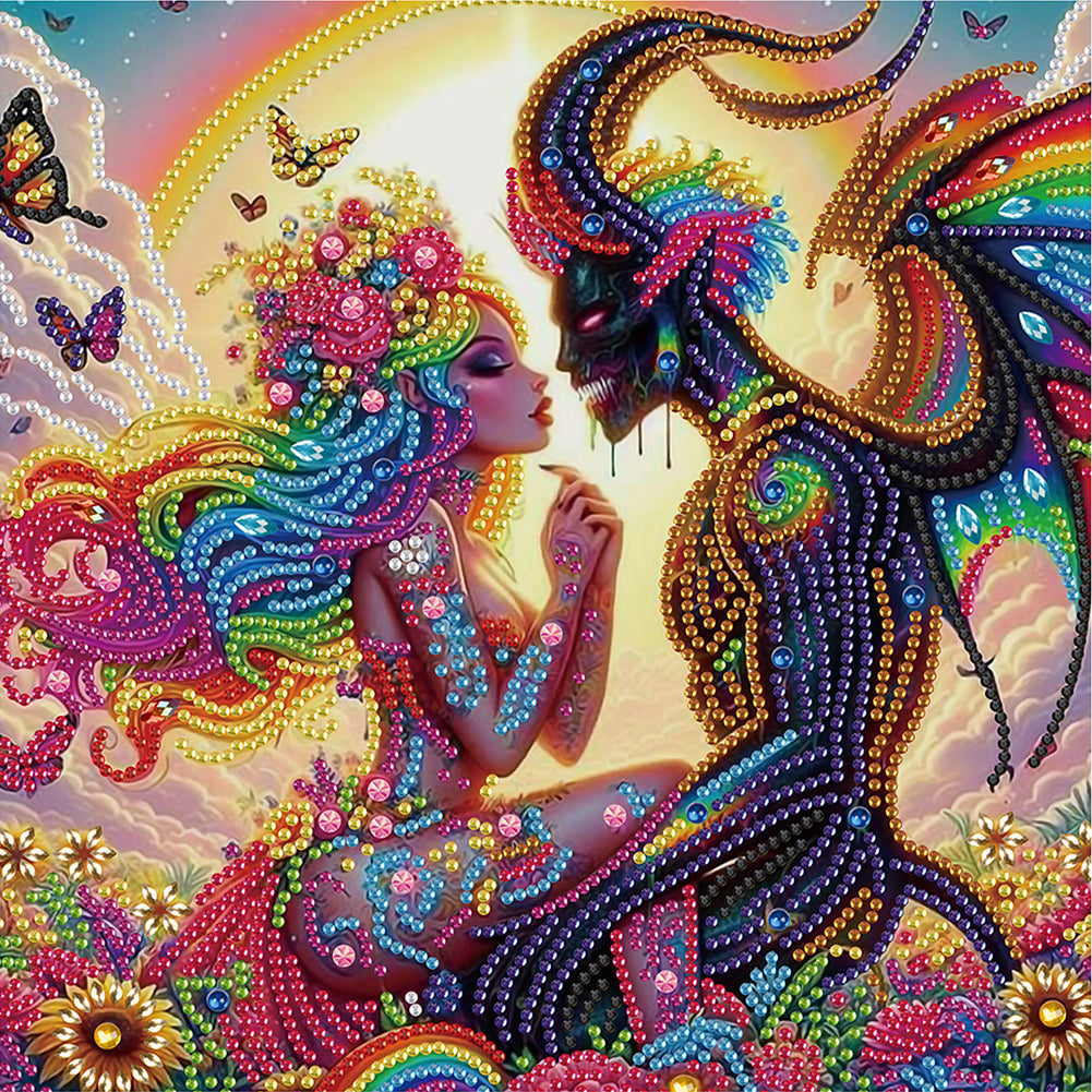 Diamond Painting - Partial Special Shaped - Devil lovers (30*30CM)