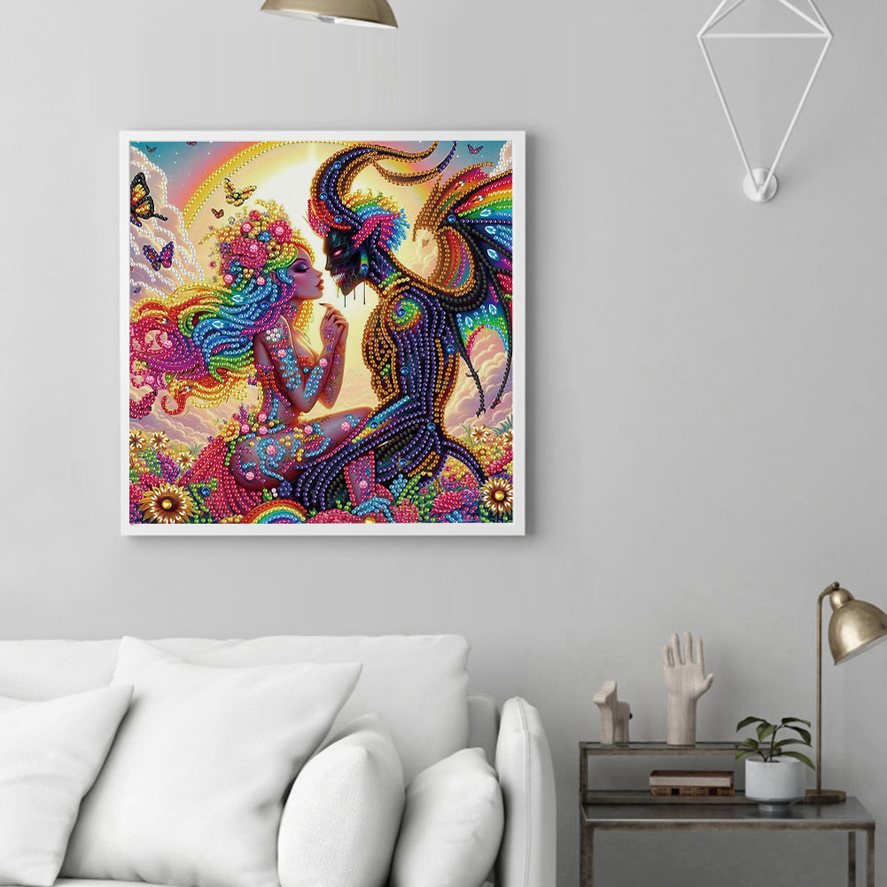 Diamond Painting - Partial Special Shaped - Devil lovers (30*30CM)