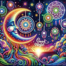 Load image into Gallery viewer, Diamond Painting - Partial Special Shaped - Fluorescence moon dream catcher (30*30CM)

