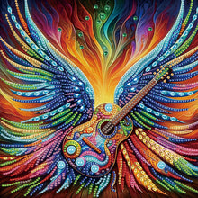 Load image into Gallery viewer, Diamond Painting - Partial Special Shaped - Fluorescence winged musical instrument (30*30CM)
