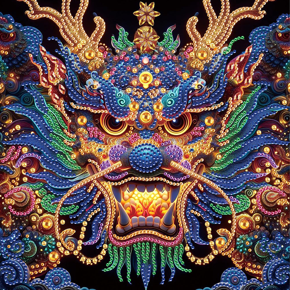 Diamond Painting - Partial Special Shaped - Fluorescence dragon (30*30CM)