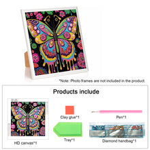 Load image into Gallery viewer, Diamond Painting - Partial Special Shaped - Butterfly with black background (30*30CM)
