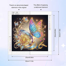 Load image into Gallery viewer, Diamond Painting - Partial Special Shaped - Butterfly with black background (30*30CM)
