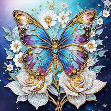 Load image into Gallery viewer, Diamond Painting - Partial Special Shaped - Butterfly with black background (30*30CM)
