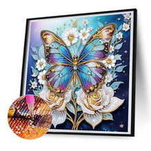 Load image into Gallery viewer, Diamond Painting - Partial Special Shaped - Butterfly with black background (30*30CM)
