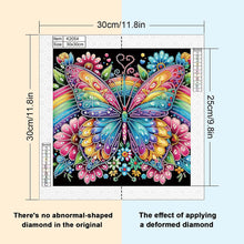 Load image into Gallery viewer, Diamond Painting - Partial Special Shaped - Butterfly with black background (30*30CM)
