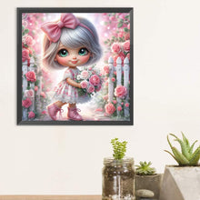 Load image into Gallery viewer, Diamond Painting - Full Round - Rose garden silver-haired girl (30*30CM)

