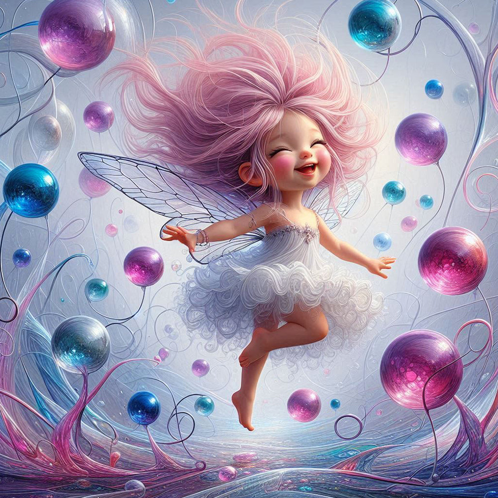 Diamond Painting - Full Round - Ball pink elf girl (30*30CM)