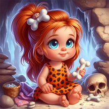 Load image into Gallery viewer, Diamond Painting - Full Round - Skull primitive orange-haired girl (30*30CM)

