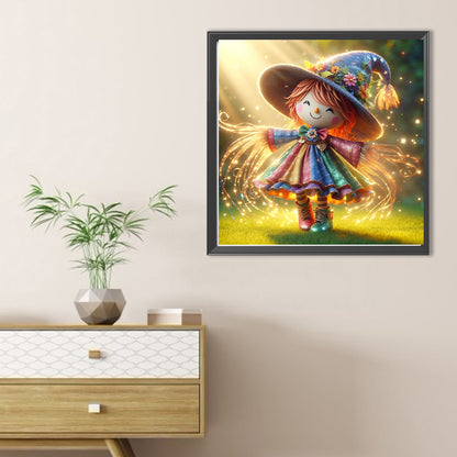 Diamond Painting - Full Round - Straw mycelium colorful skirt girl (30*30CM)