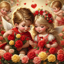 Load image into Gallery viewer, Diamond Painting - Full Round - Rose cupids (30*30CM)
