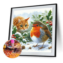 Load image into Gallery viewer, Diamond Painting - Full Round - Orange cat sparrow (30*30CM)
