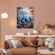 Load image into Gallery viewer, Diamond Painting - Full Round - Flower seaside peacock (30*40CM)

