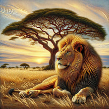 Load image into Gallery viewer, Diamond Painting - Full Round - Sunset lion (40*40CM)
