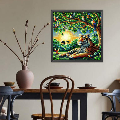 Diamond Painting - Full Round - Forest tiger (40*40CM)