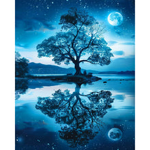 Load image into Gallery viewer, Diamond Painting - Full Round - Late night tree reflection (40*50CM)
