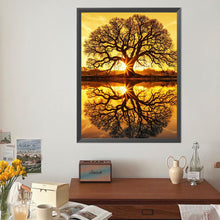 Load image into Gallery viewer, Diamond Painting - Full Round - Sunset tree reflection (40*50CM)
