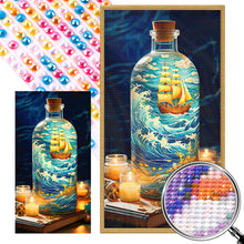 Load image into Gallery viewer, AB Diamond Painting - Full Round - Bottle of sailboat in the sea (40*75CM)
