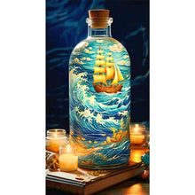 Load image into Gallery viewer, AB Diamond Painting - Full Round - Bottle of sailboat in the sea (40*75CM)
