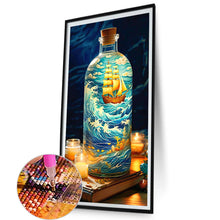 Load image into Gallery viewer, AB Diamond Painting - Full Round - Bottle of sailboat in the sea (40*75CM)
