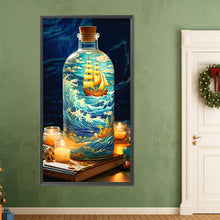 Load image into Gallery viewer, AB Diamond Painting - Full Round - Bottle of sailboat in the sea (40*75CM)
