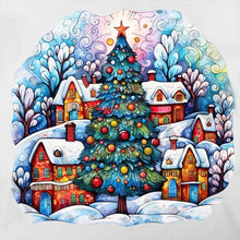 Load image into Gallery viewer, Diamond Painting - Full Round - Snow town Christmas tree (40*40CM)
