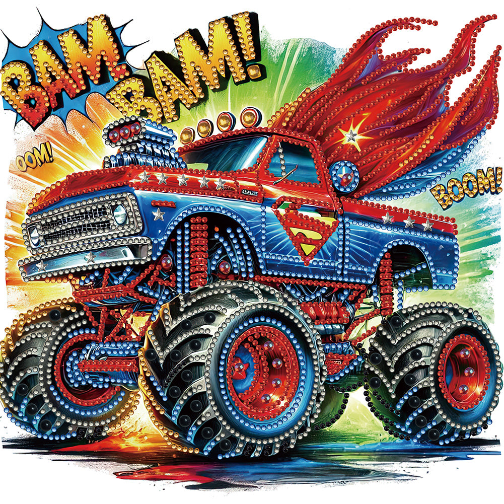 Diamond Painting - Partial Special Shaped - Captain America Off-Road Vehicle (30*30CM)