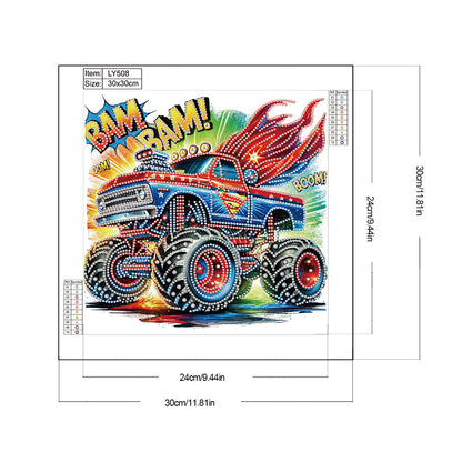Diamond Painting - Partial Special Shaped - Captain America Off-Road Vehicle (30*30CM)