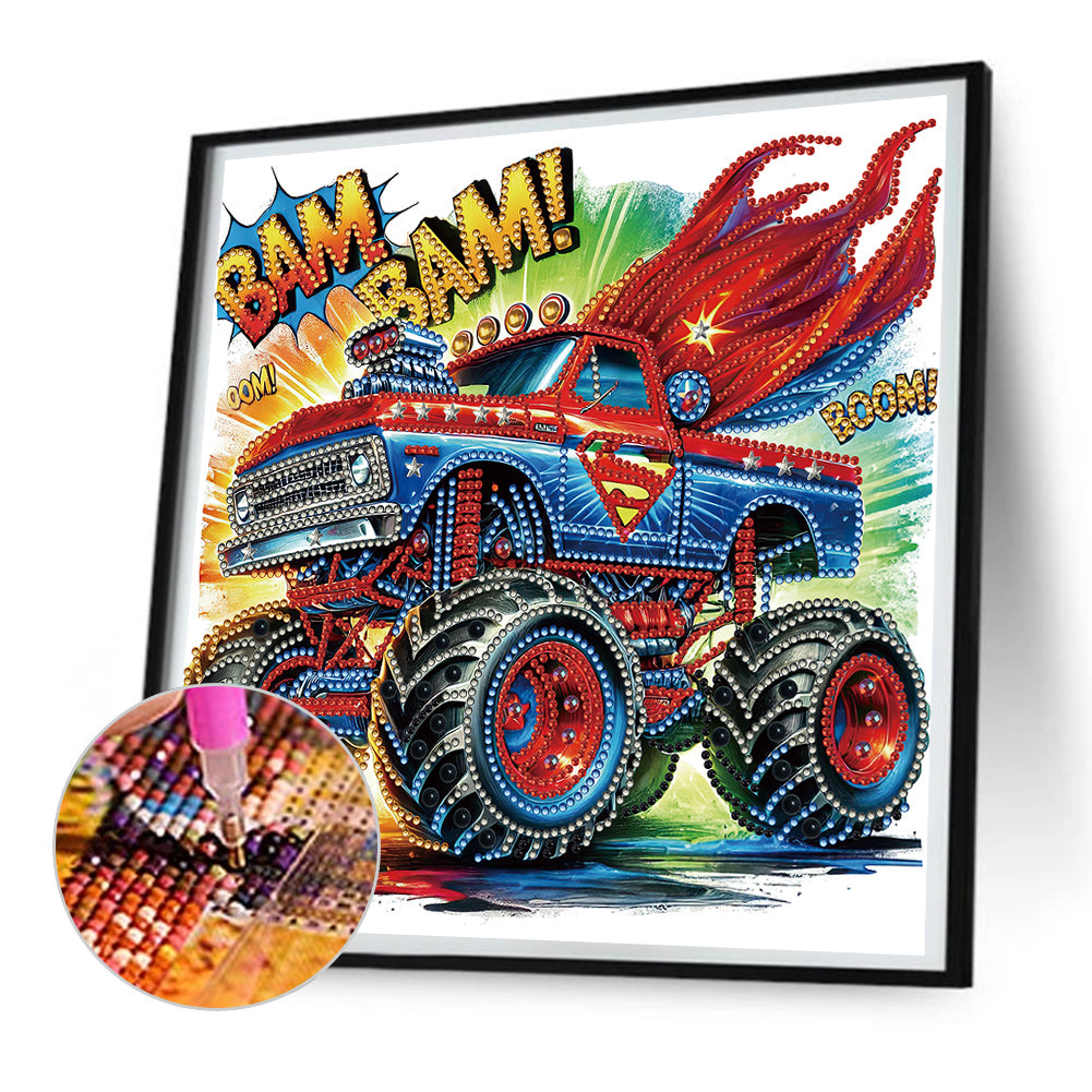 Diamond Painting - Partial Special Shaped - Captain America Off-Road Vehicle (30*30CM)