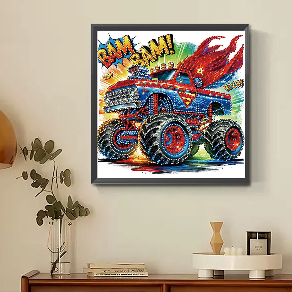 Diamond Painting - Partial Special Shaped - Captain America Off-Road Vehicle (30*30CM)