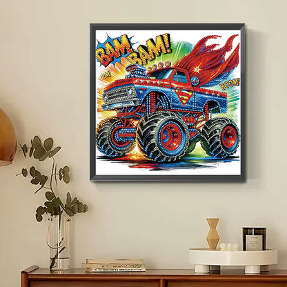 Diamond Painting - Partial Special Shaped - Captain America Off-Road Vehicle (30*30CM)