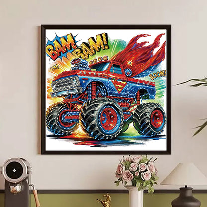 Diamond Painting - Partial Special Shaped - Captain America Off-Road Vehicle (30*30CM)