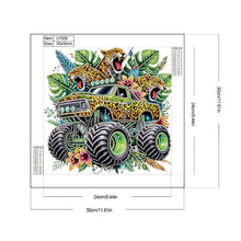 Load image into Gallery viewer, Diamond Painting - Partial Special Shaped - Ferocious Leopard Off-Road Vehicle (30*30CM)
