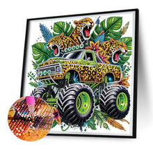 Load image into Gallery viewer, Diamond Painting - Partial Special Shaped - Ferocious Leopard Off-Road Vehicle (30*30CM)
