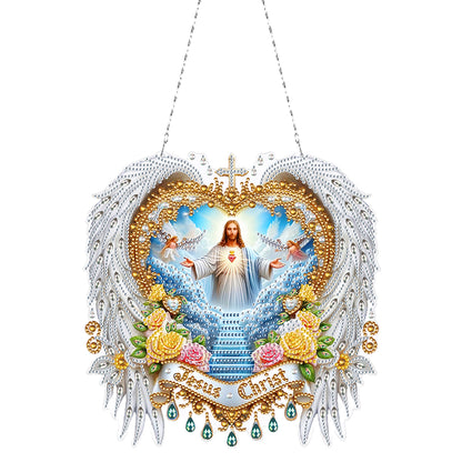 Jesus Praying DIY Diamond Painting Dots Pendant Rhinestone Diamond Art Pendants