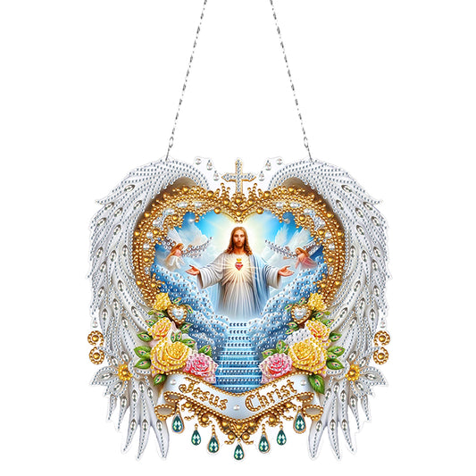 Jesus Praying DIY Diamond Painting Dots Pendant Rhinestone Diamond Art Pendants