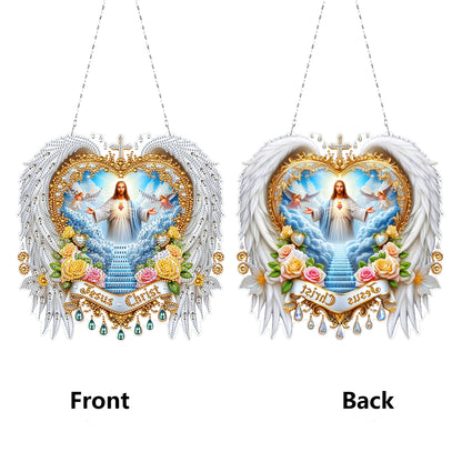 Jesus Praying DIY Diamond Painting Dots Pendant Rhinestone Diamond Art Pendants