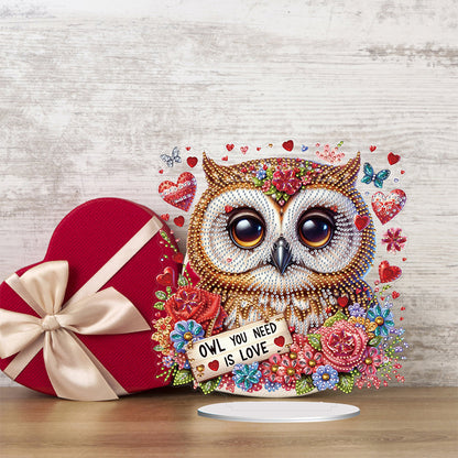 Acrylic Special Shape Owls Diamond Painting Desktop Decors for Home Office Decor