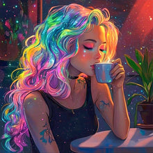 Load image into Gallery viewer, AB Diamond Painting - Full Round - Colored hair modern girl (40*40CM)
