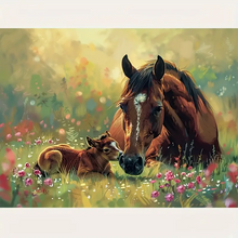 Load image into Gallery viewer, Diamond Painting - Full Round - Parent-child horse (40*30CM)

