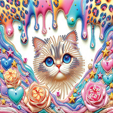Load image into Gallery viewer, 4pcs Partial Special Diamond Painting Set - Flower cat (30*30CM)

