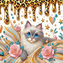 Load image into Gallery viewer, 4pcs Partial Special Diamond Painting Set - Flower cat (30*30CM)
