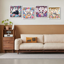 Load image into Gallery viewer, 4pcs Partial Special Diamond Painting Set - Flower cat (30*30CM)
