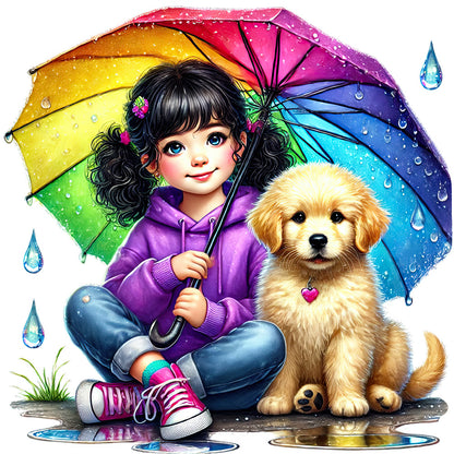 Diamond Painting - Full Round - Children and dogs (40*40CM)