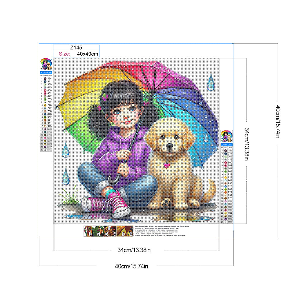 Diamond Painting - Full Round - Children and dogs (40*40CM)