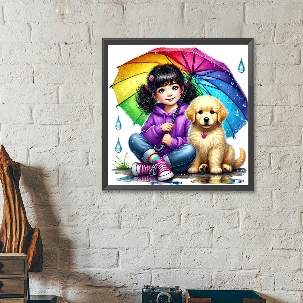 Diamond Painting - Full Round - Children and dogs (40*40CM)