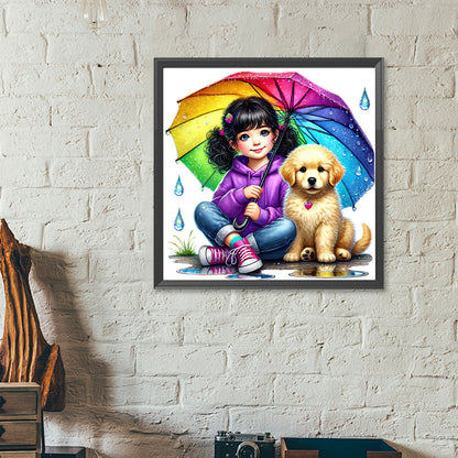 Diamond Painting - Full Round - Children and dogs (40*40CM)
