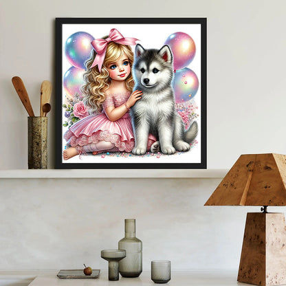 Diamond Painting - Full Round - Children and dogs (40*40CM)