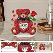 Load image into Gallery viewer, Acrylic Special Shaped Rose Bear DIY Desktop Diamond Painting Art Kits for Home
