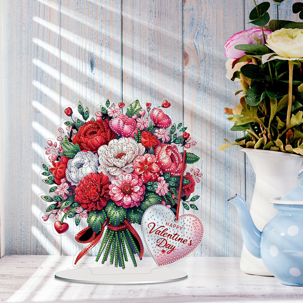 Acrylic Special Shaped Bouquet DIY Desktop Diamond Painting Art Kits for Home